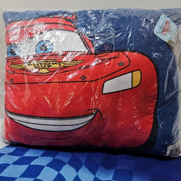 Disney Cars Throw Pillow New & 2 Double Sided Pillow Cases Used - Picture 2 of 16